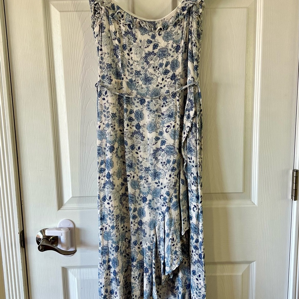 Floral Blue and White Dress